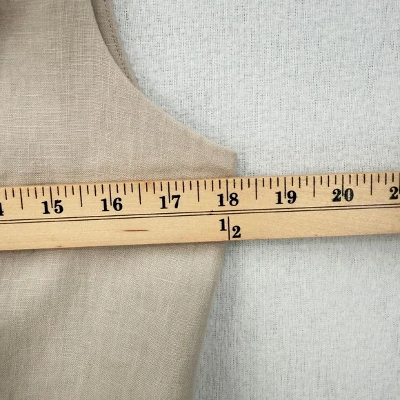 ENZA COSTA Linen Tunic Vest Womens Medium Flax Natural Sleeveless Quiet Luxury - Picture 7 of 16